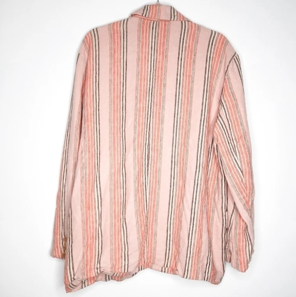 Free People Simply Stripe Linen Blazer S